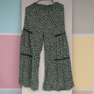 Green Patterned Women's Pants